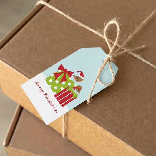 Niedliche Weihnachtsvögel Geschenkanhänger