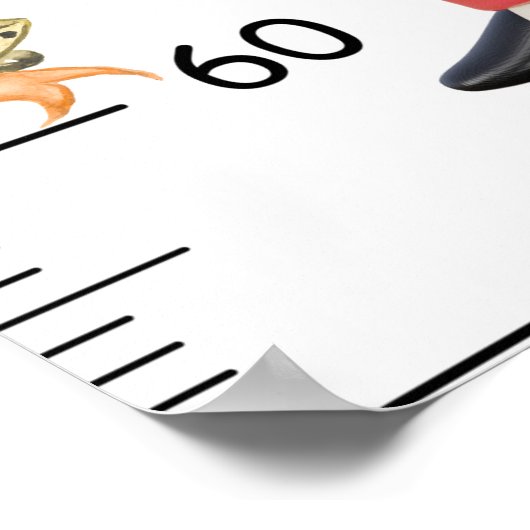 Niedliche Weihnachtswachstumstabelle Poster (Ecke)