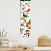 Niedliche Weihnachtswachstumstabelle Poster (Küche)