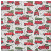 Niedliche Weihnachtswagen Stoff (Muster)