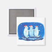 Niedliche Weihnachtswale aus Beluga tanzen auf Wav Magnet (Vorderseite/Rückseite)