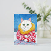Niedliche Weihnachtsweih Maine Coon Postkarte (Stehend Vorderseite)