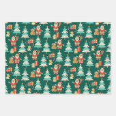 Niedliche Weihnachtsweihnachtsmannschaft Geschenkpapier Set (Vorderseite)