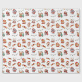 Niedliche Weihnachtswelpen Geschenkpapier (Flach)