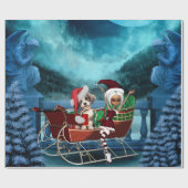 Niedliche Weihnachtswelpen Geschenkpapier (Flach)
