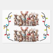 Niedliche Weihnachtswelpen Geschenkpapier Set (Vorderseite)