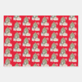 Niedliche Weihnachtswelpen mit Geschenken Geschenkpapier Set (Vorderseite 3)