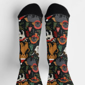 Niedliche Weihnachtswelpen Nahtloses Muster Socken (Oben)