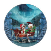 Niedliche Weihnachtswelpen Schneidebrett (Vorderseite)