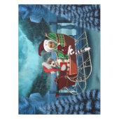 Niedliche Weihnachtswelpen Tischdecke (Vorderseite)
