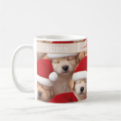 Niedliche Weihnachtswelpen Übernachtung Tasse (Links)