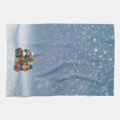 Niedliche Weihnachtswelpen und -kätzchen Geschirrtuch (Horizontal)