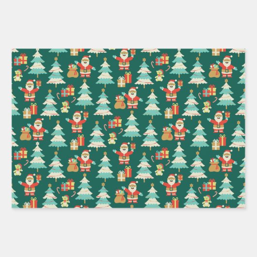 Niedliche Weihnachtswelt Geschenkpapier Set (Vorderseite)