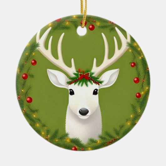 Niedliche Weihnachtswild Keramik Ornament (Vorne)