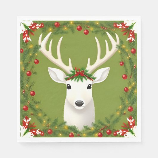 Niedliche Weihnachtswild Serviette (Vorderseite)