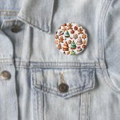 Niedliche Weihnachtswinterkuchen Illustration Button (Beispiel)