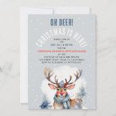 Niedliche Weihnachtswinterrutsche Schnee Wasserfar Einladung (Vorderseite)