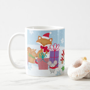 Niedliche Weihnachtswintertiere Kunst Kaffeetasse