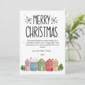 Niedliche Weihnachtswohnung Feiertagskarte (Stehend Vorderseite)