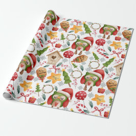 Niedliche Weihnachtswölfe Geschenkpapier