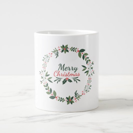 Niedliche Weihnachtswünsche Jumbo-Tasse (Vorderseite)