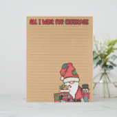 niedliche Weihnachtswunschliste Papier (Stehend Vorderseite)