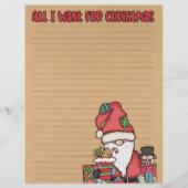 niedliche Weihnachtswunschliste Papier (Vorderseite)