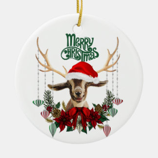 Niedliche Weihnachtszeit der Kinderziege Keramik Ornament