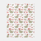 Niedliche Weihnachtszeit Dinosaurier Santasaurus N Fleecedecke (Vorderseite)