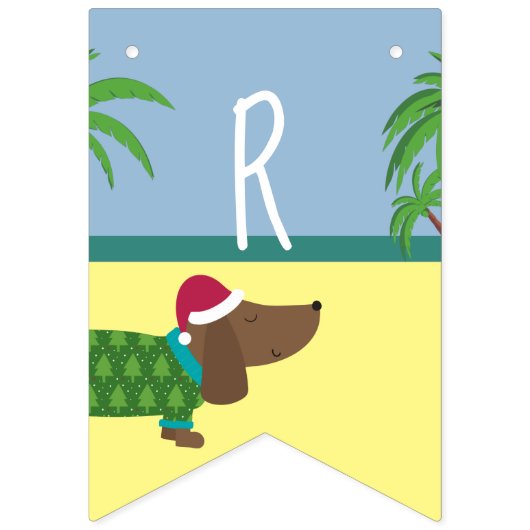 Niedliche Weihnachtszeit für Welpen im Juli Wimpelkette (Dritte Fahne)