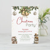 Niedliche Weihnachtszeit-Party Einladung (Stehend Vorderseite)