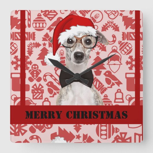 Niedliche Weihnachtszeit Quadratische Wanduhr (Vorderseite)