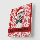 Niedliche Weihnachtszeit Quadratische Wanduhr (Winkel)