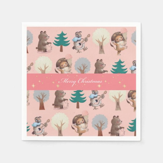 Niedliche Weihnachtszeitung-Teller Serviette (Vorderseite)