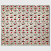 Niedliche Weihnachtsziege Angora Kid Blumenkranz K Geschenkpapier (Flach)