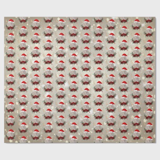 Niedliche Weihnachtsziege Angora Kid Blumenkranz K Geschenkpapier (Flach)