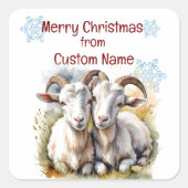 Niedliche Weihnachtsziege Quadratischer Aufkleber (Vorderseite)