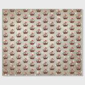 Niedliche Weihnachtsziege Togg Kid Blumenreath Kle Geschenkpapier (Flach)