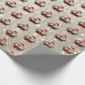 Niedliche Weihnachtsziege Togg Kid Blumenreath Kle Geschenkpapier (Ecke)