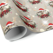 Niedliche Weihnachtsziege Togg Kid Blumenreath Kle Geschenkpapier (Rolleneckpunkt)