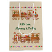 Niedliche Weihnachtszüge Mittlere Geschenktüte (Rückseite)