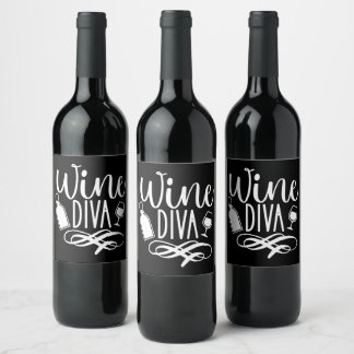 Niedliche Wein-Diva Lustig Weinetikett