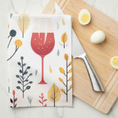 Niedliche Weinbecher Küchentücher (Viertel Falte)