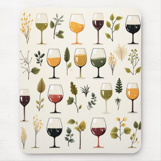 Niedliche Weinbecher Mousepad (Vorne)