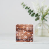 Niedliche Weinbilder und Holzpaneel rustikal Quadratische Visitenkarte (Stehend Vorderseite)