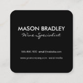 Niedliche Weinbilder und Holzpaneel rustikal Quadratische Visitenkarte (Rückseite)