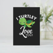 Niedliche Weine Turtle I Turtley Liebe Sie Einladung (Stehend Vorderseite)