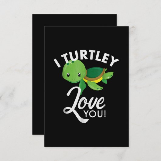 Niedliche Weine Turtle I Turtley Liebe Sie RSVP Karte (Vorne/Hinten)