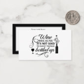 niedliche Weinliebhaber der Weltkunst Mitteilungskarte (Vorderseite/Rückseite Beispiel)