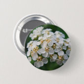 Niedliche weiß Blüten Button (Vorne & Hinten)